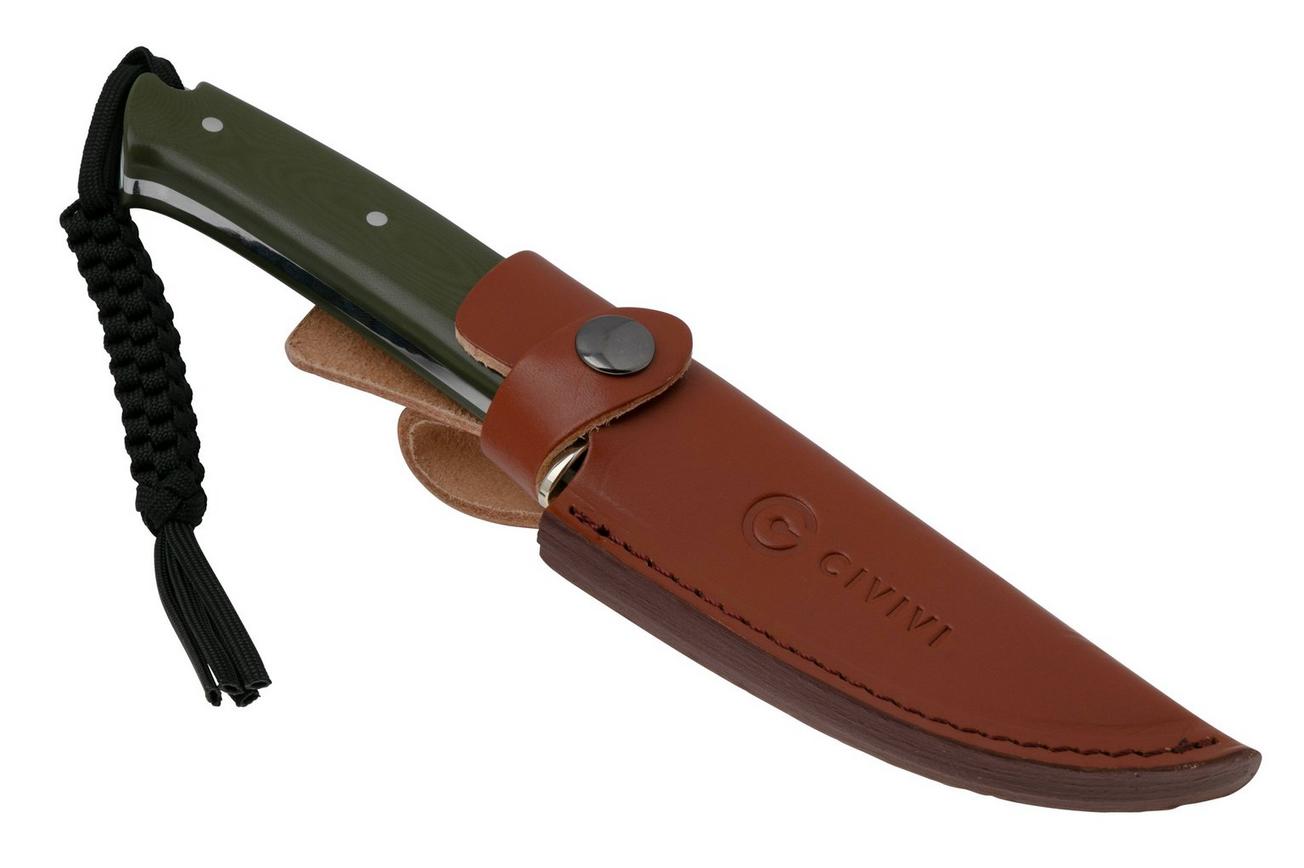 Civivi Cloud Peak C23044-2 Satin Nitro-V, OD-Green G10, Nickel Silver Guard, vaststaand mes