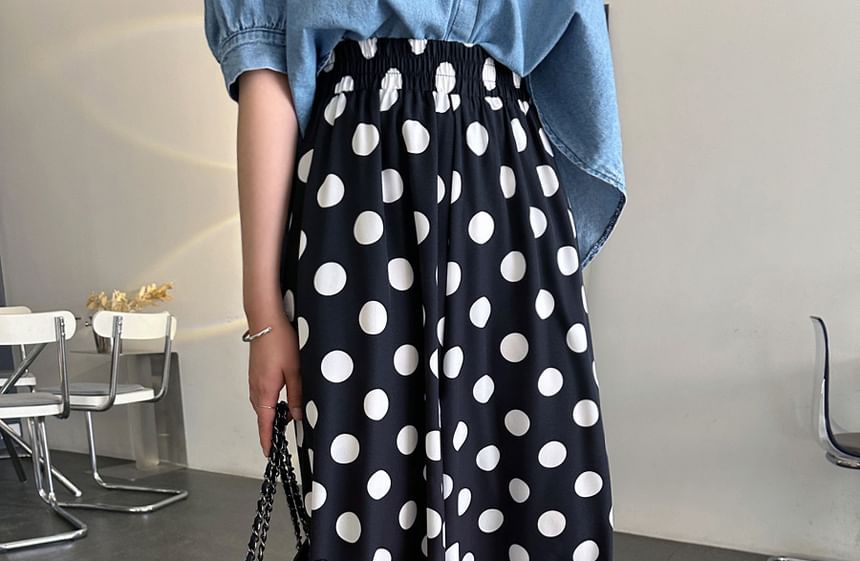 Coris - Culottes met elastische taille en stippen
