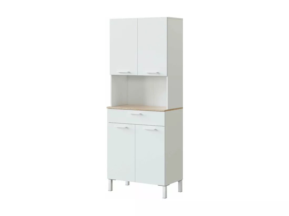 Buffet haut 4 portes + 1 tiroir et 1 compartiment ouvert H186 cm - Kira