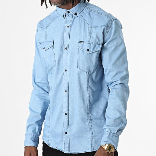 Chemise Jean Manches Longues W-324 Bleu Denim Clair