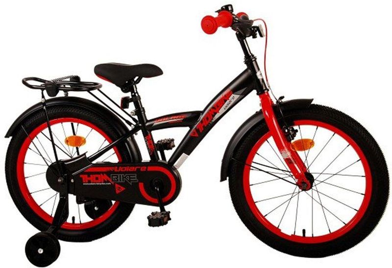 Volare - Thombike - Kinderfiets - Zwart met Rode Accenten - 18 inch