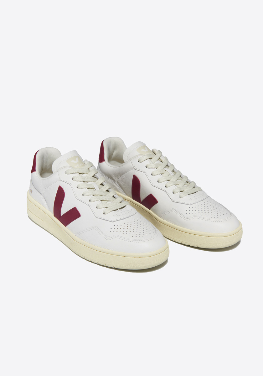 Veja Sneaker V-90 O.T. Leather Extra White Marsala