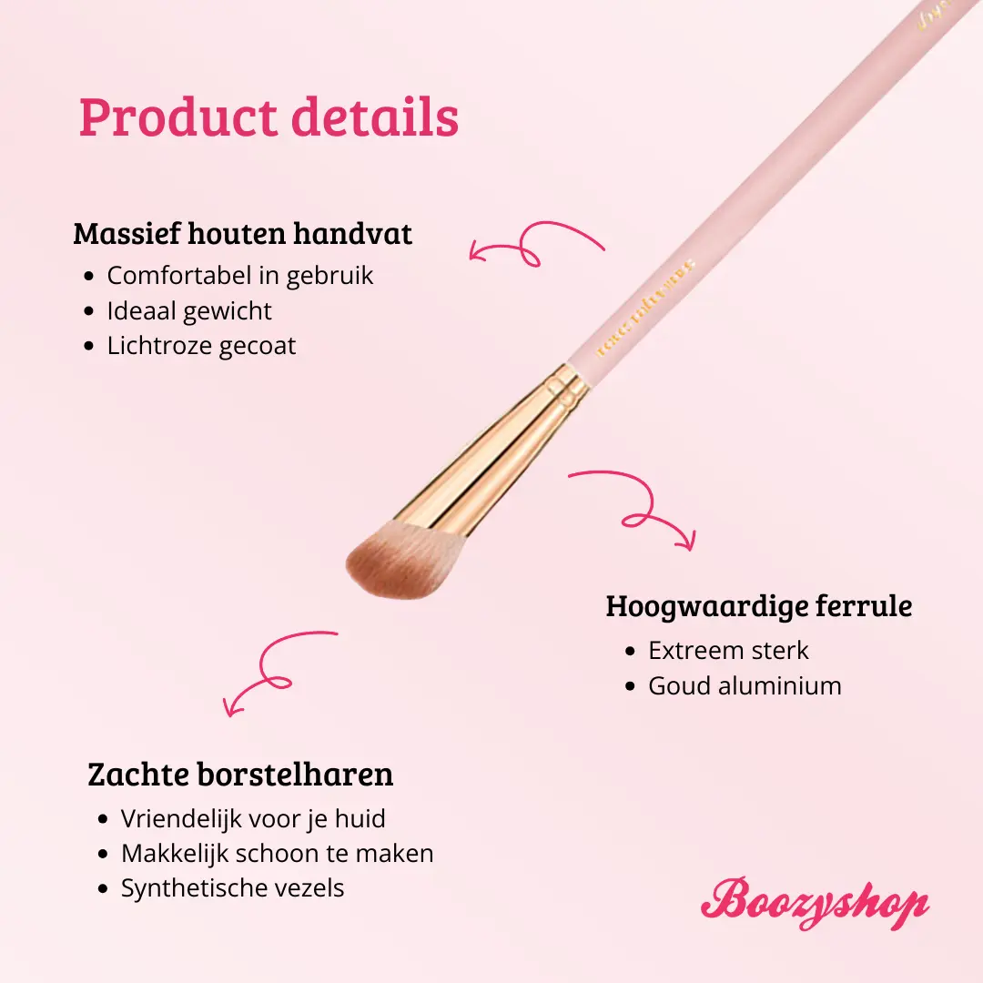 Soft Pink & Gold Small Angled Contour Brush