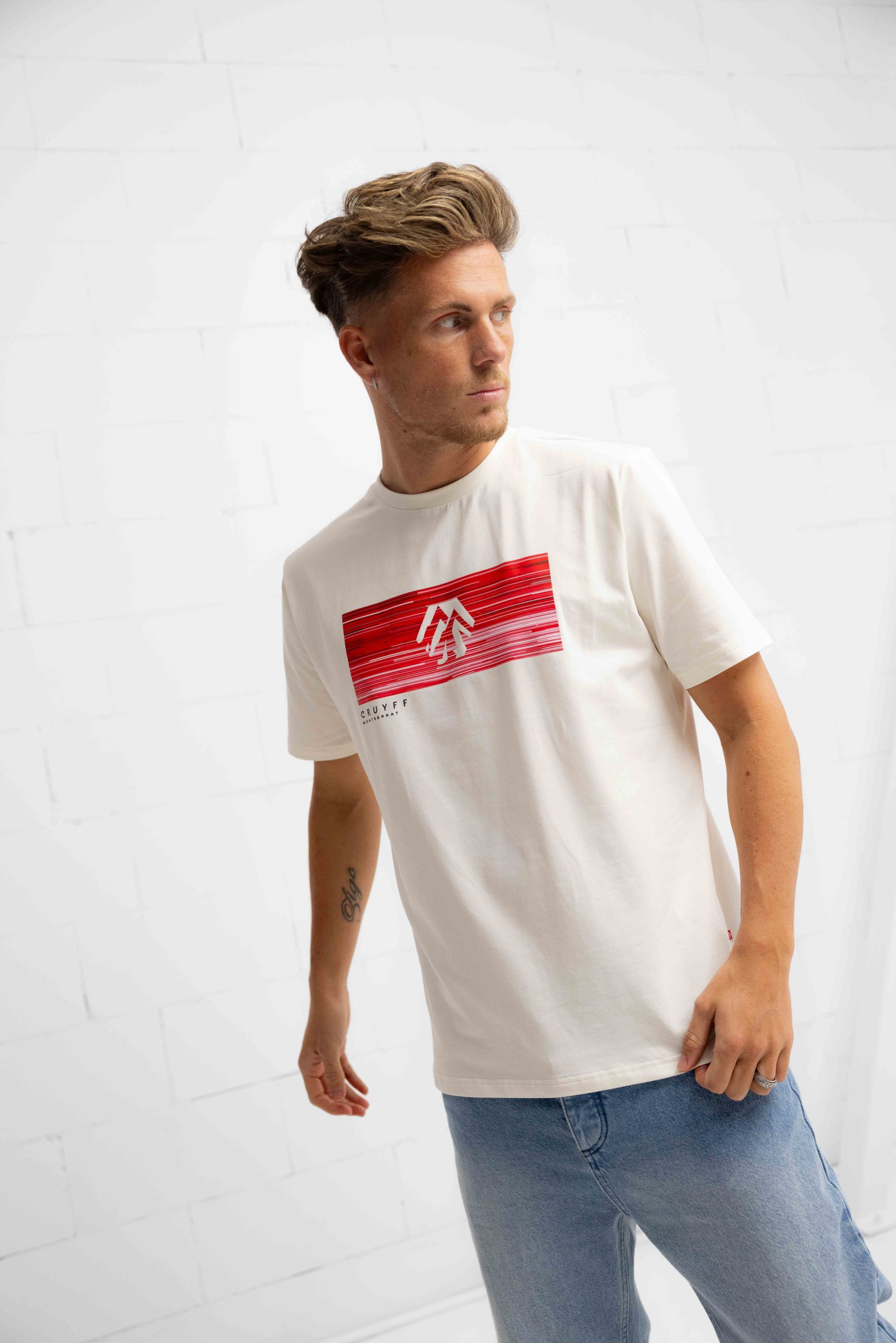 Cruyff Prima T-Shirt Heren Gebroken Wit