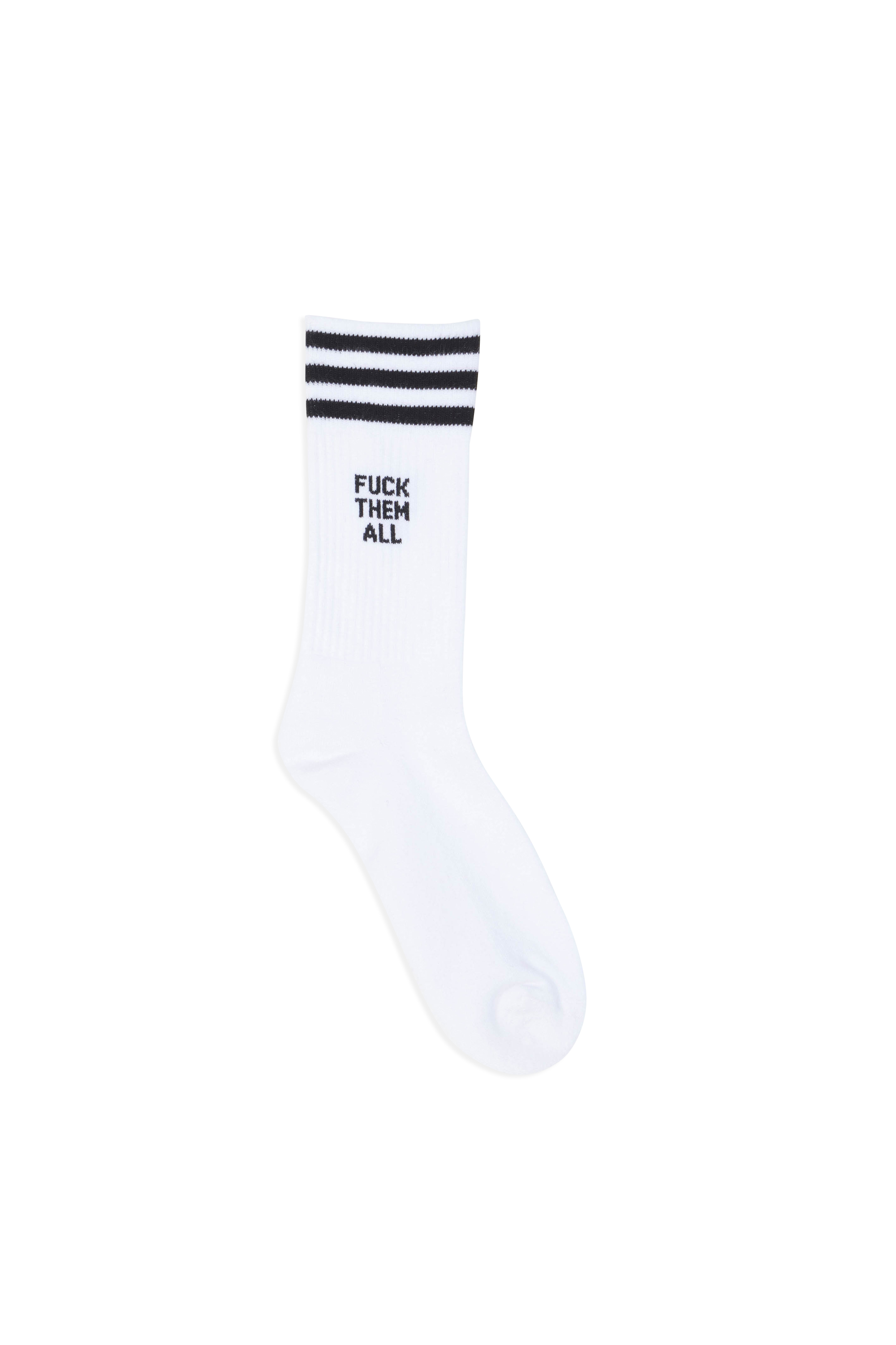 MOTHER SOCKER Chaussettes FUCK THEM ALL BLACK WH Blanc
