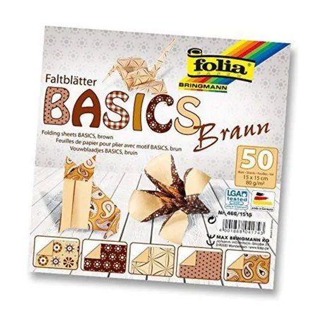 Folia Faltblätter Basics braun, 50 Blatt