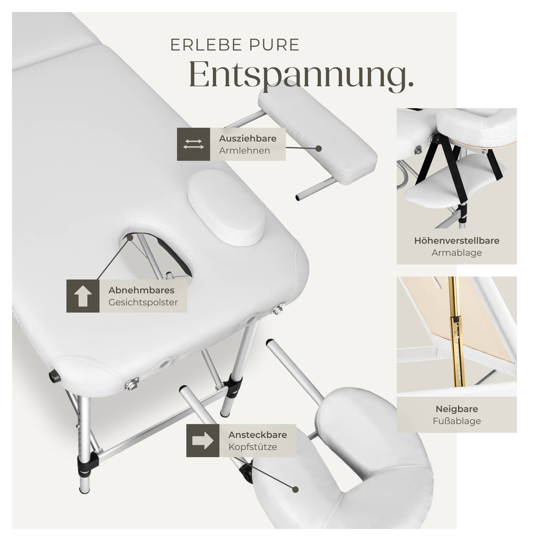 3 Zonen Massageliege
