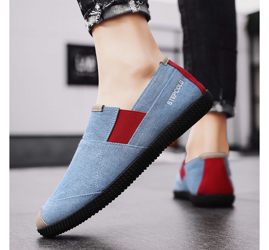 HANO - Color Block Canvas Slip-Ons / Slide Sandalen