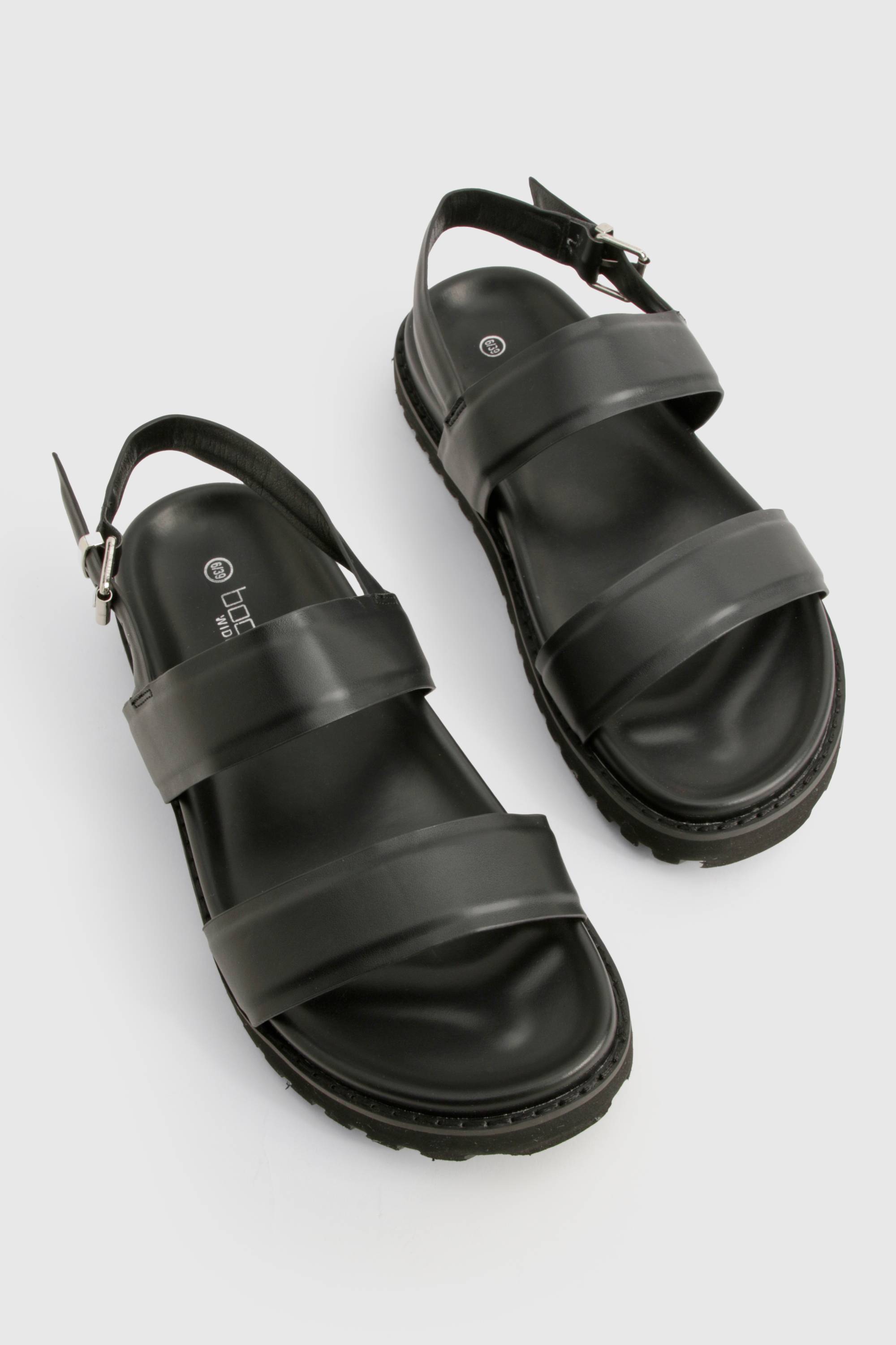 boohoo Sandales à double lanière pour pieds larges