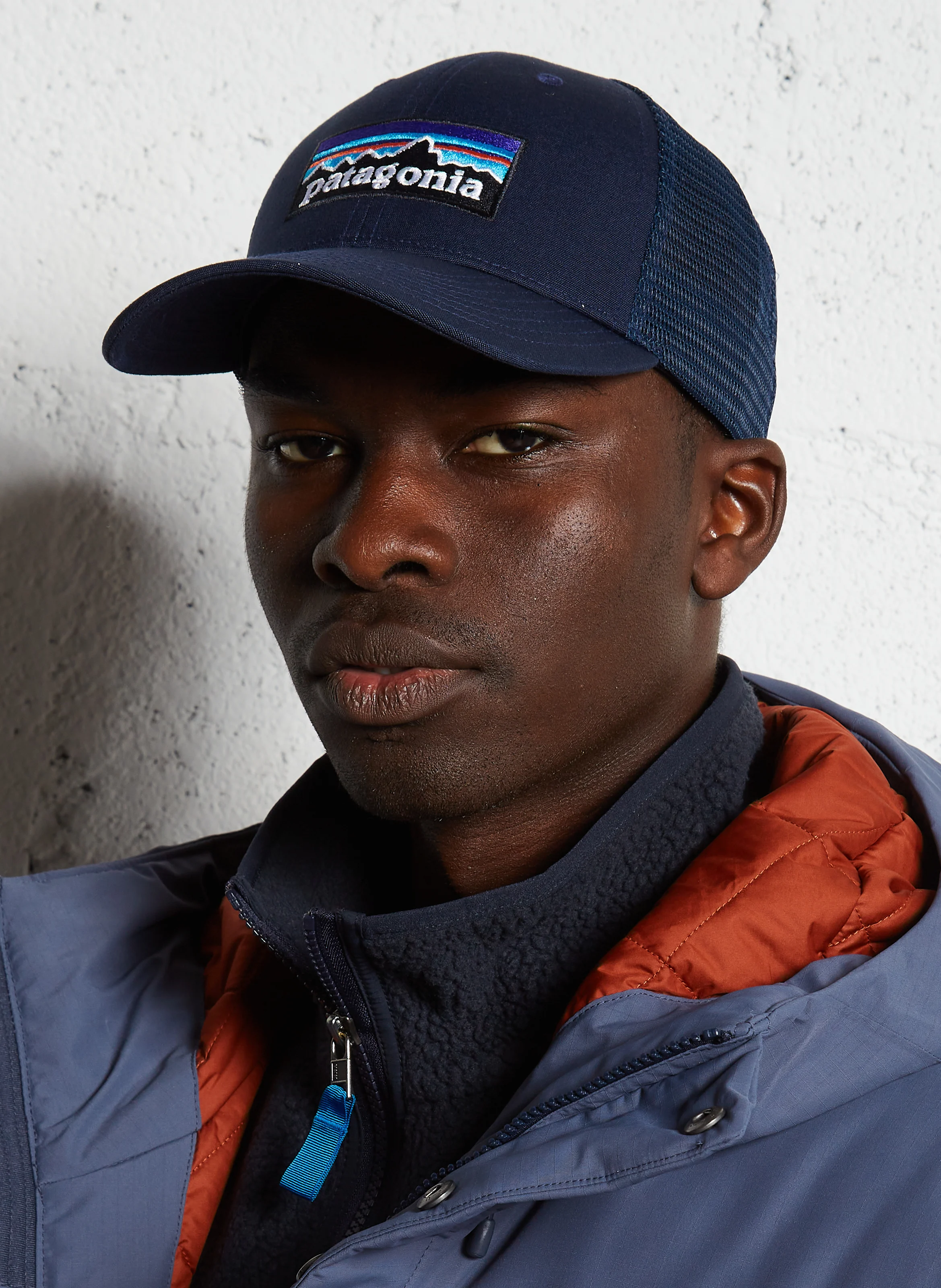 Casquette brodée en coton et mesh | Bleu