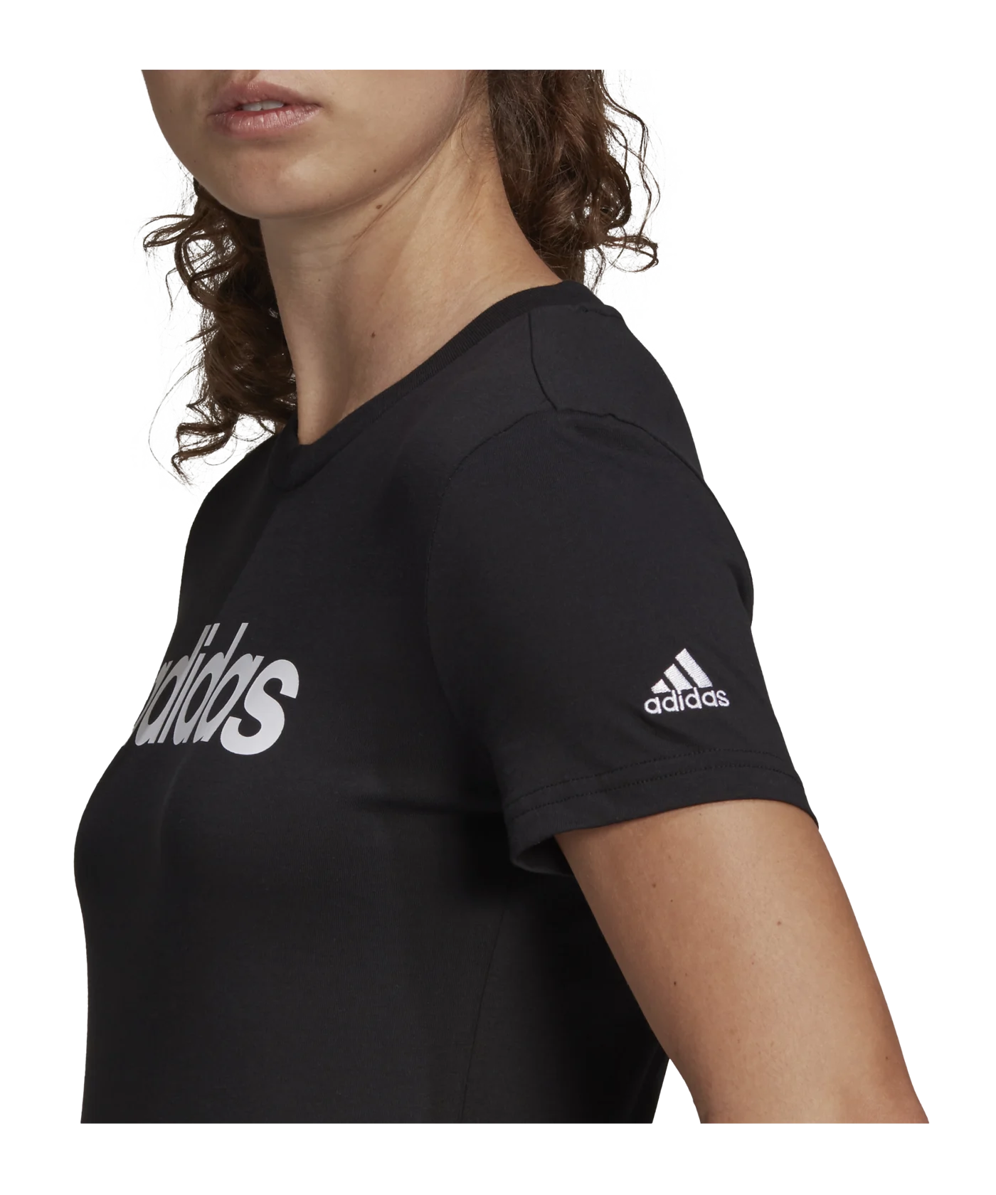 adidas Essentials T-Shirt Damen Schwarz Weiss