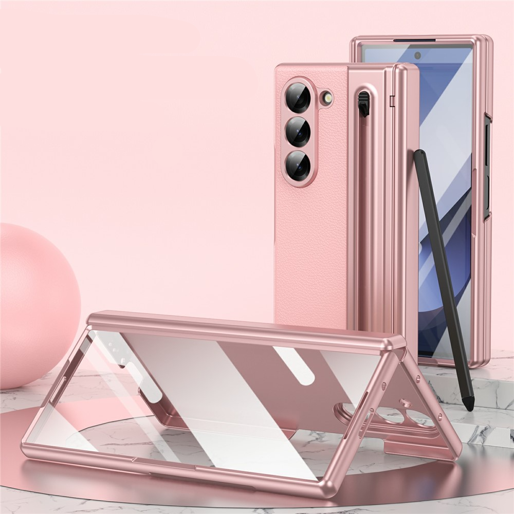 Samsung Galaxy Z Fold7 Hardcase Schutzhülle mit Touch Pen   Display Schutzglas - Rosa