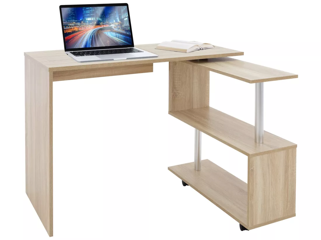Bureau en angle sonoma table de travail pivotant 90° ML-DESIGN
