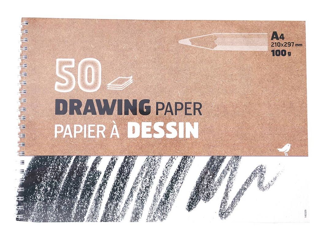 BLOCO PAPEL A4 AUCHAN PARA DESENHO 50 FOLHAS