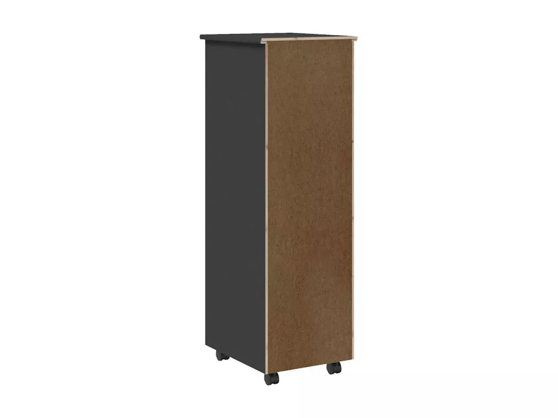 Armoire roulante avec tiroirs MOSS gris bois de pin solide