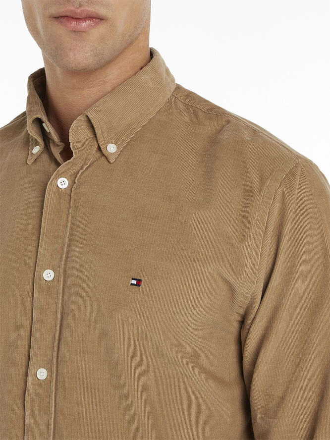 Tommy Hilfiger SOLID CORDUROY RF SHIRT Safari canvas