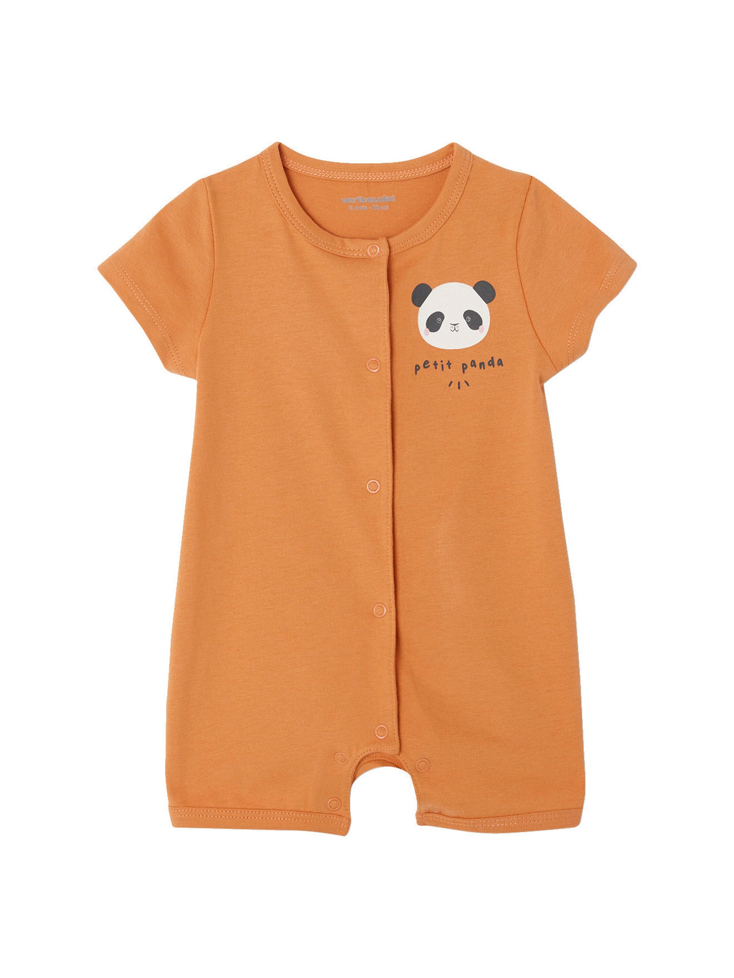 Vertbaudet 2er-Pack Baby Sommer-Overalls orange