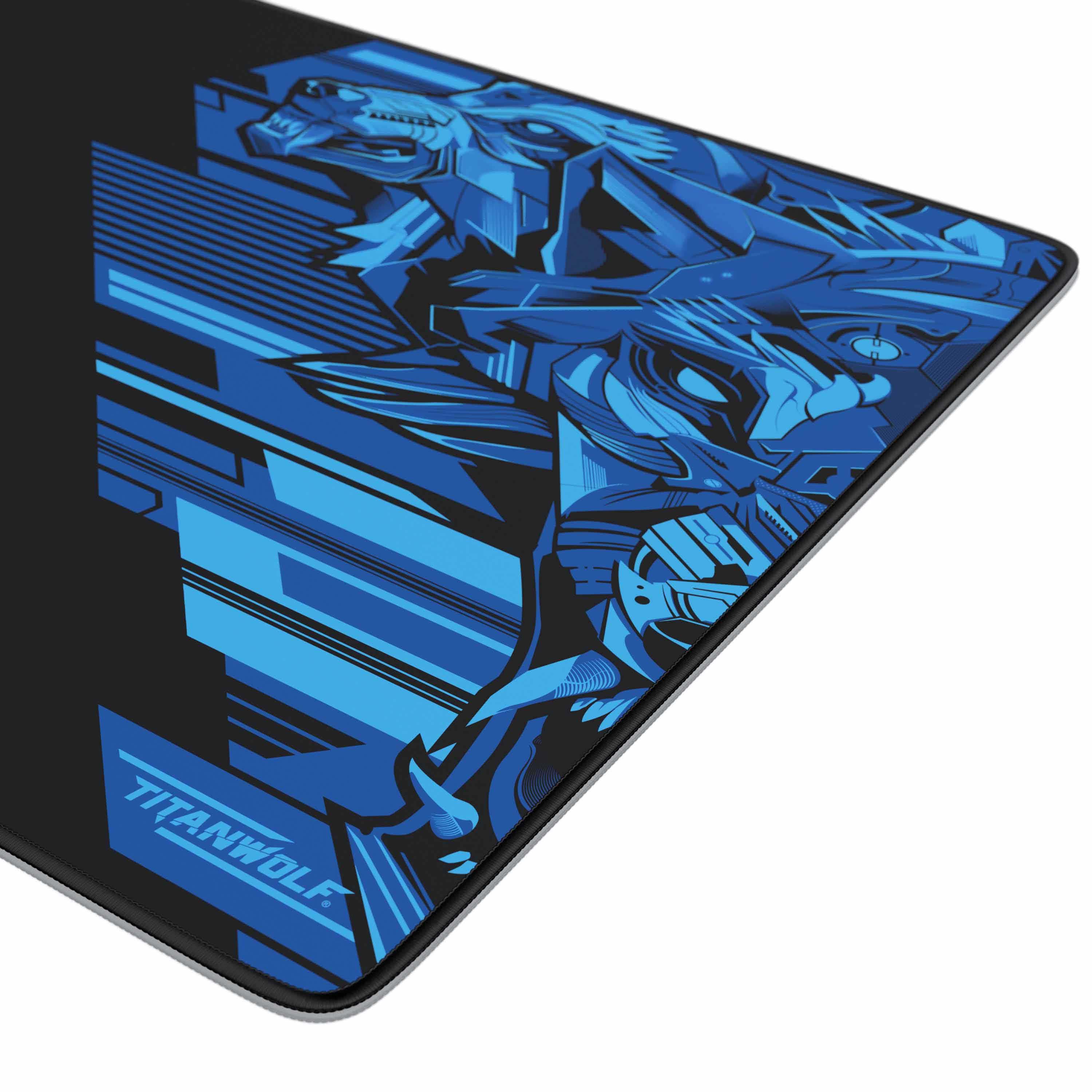 Titanwolf Gaming Mauspad XXL, glattes Stoffgewebe, Speed Mousepad 900 x 400mm große Fläche, Vector Blau