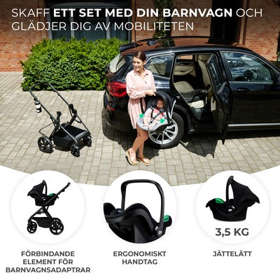 Kinderkraft MINK PRO i-Size Babybilstol inkl MINK FX Base, Black