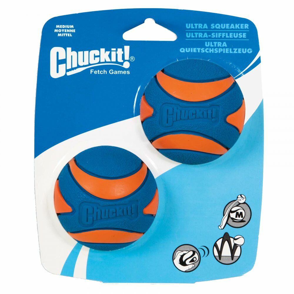 Chuckit Ultra Squeaker Ball Medium ø 6 cm2 stuks