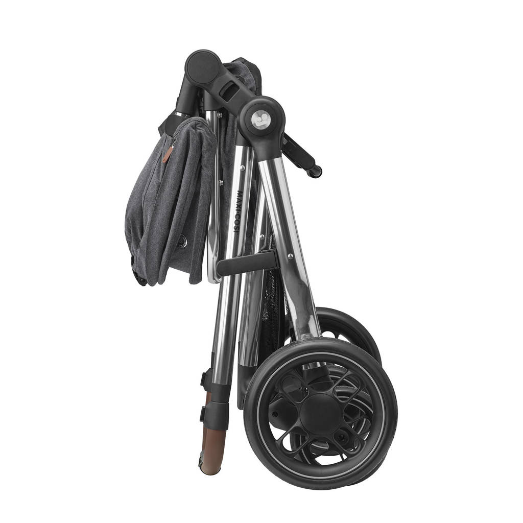 MC Zelia 3 Luxe Twillic Grey Fr (Chrome frame & Brown Leather)