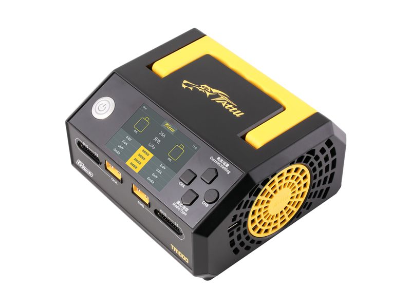 Tattu Dual-Ladegerät TA1000 2x 500W 1-7S, G-Tech Universelles AC Ladegerät für 1-7S LiPo Akkus