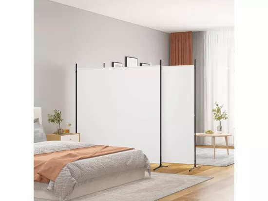 Cloison de séparation 3 panneaux Blanc 525x180 cm Tissu