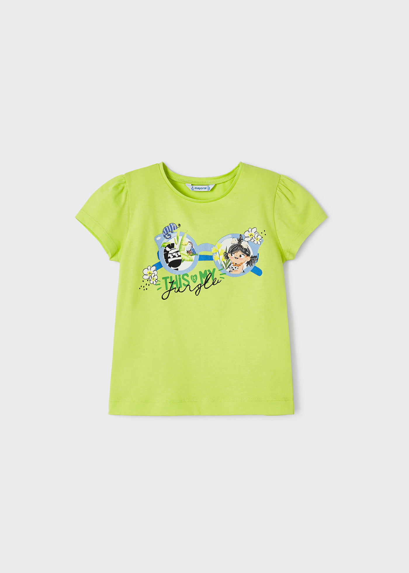 Conjunto de 2 camisetas de manga curta em algodão sustentável para meninas.