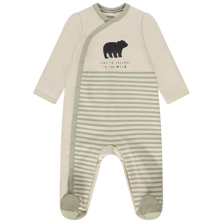 Lot de 2 dors-bien ours brun pour bébé garçon avec ouvertures différentes selon l'âge - Ecru