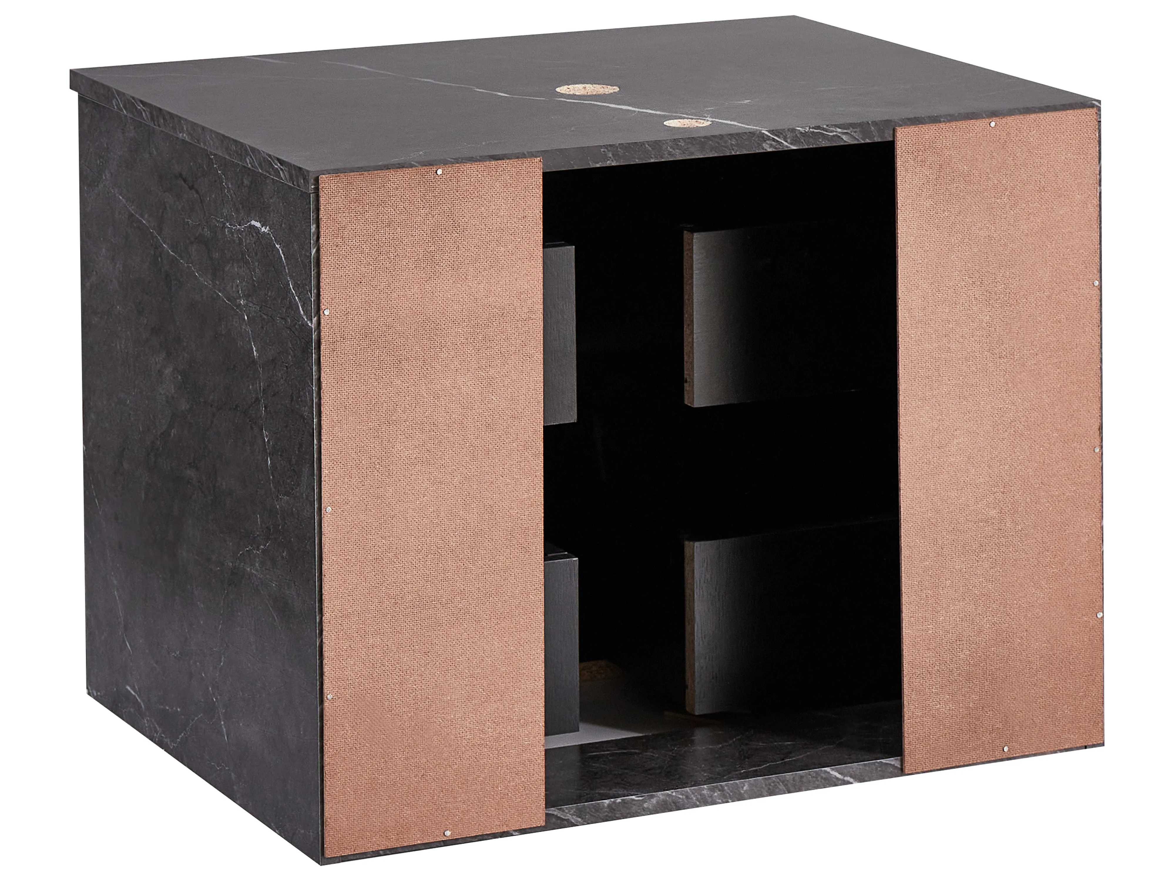 Wandgemonteerde wastafelkast SERRA 60 cm Zwart marmer