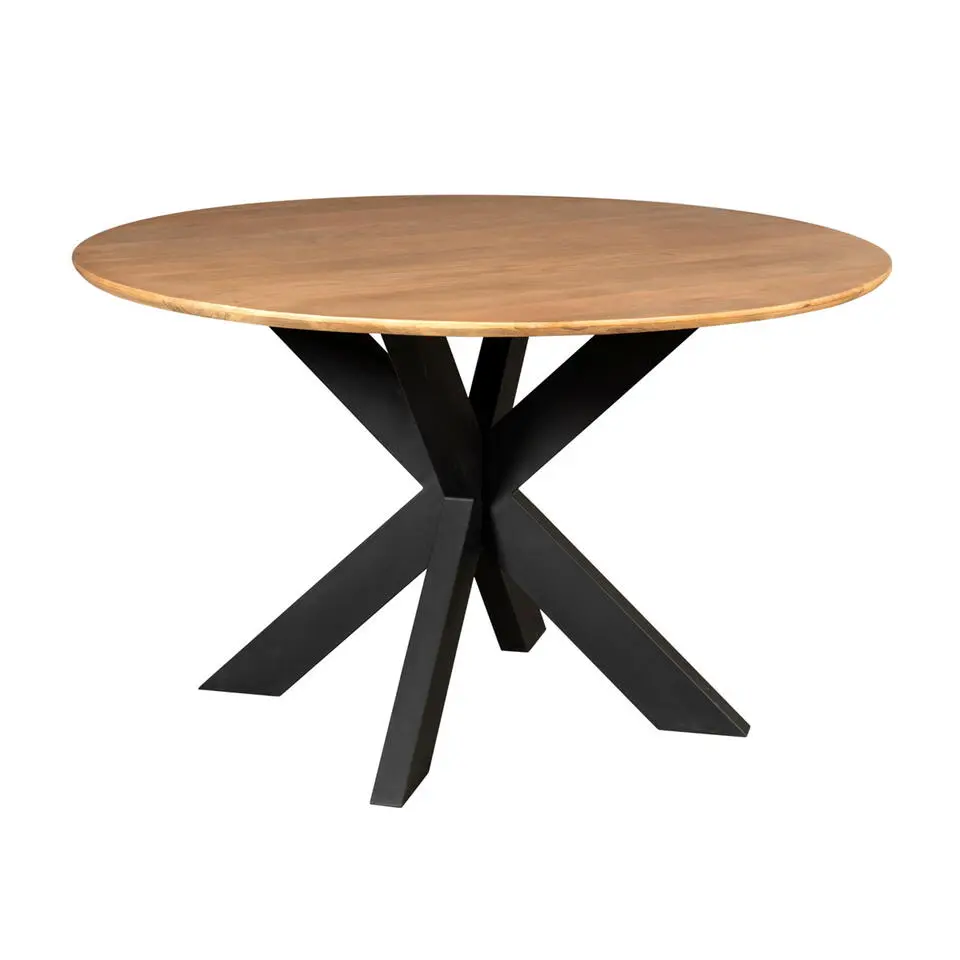 Eettafel Rond Naturel Hout - 150x150x76cm - Madison
