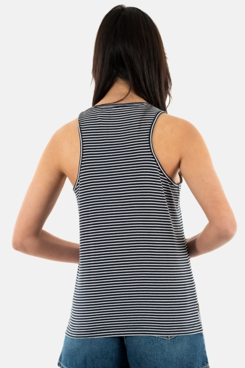 débardeurs superdry vintage logo emb stripe 6wr navy/rodeo white stripe