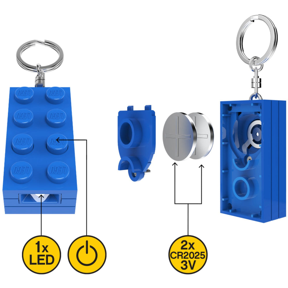 Køb Euromic Lego® Minifigurines™ Nøglering Med Lys 2X4 Brick Blue