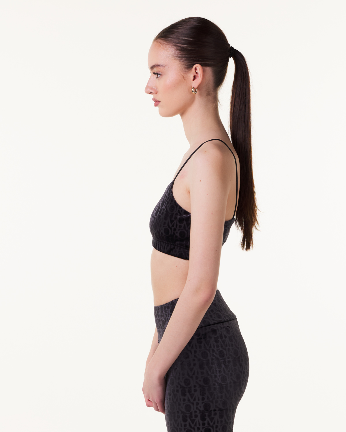 Bumpro Logomania Velour Bralette Black