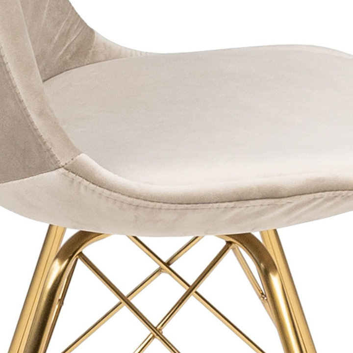 Kick collection - Stoel Velvet Champagne - Goud frame