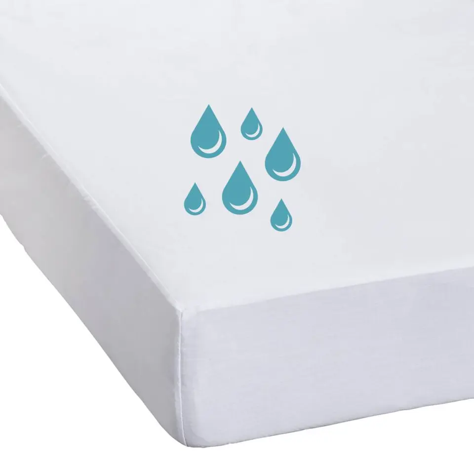 Waterdichte matrasbeschermer molton - wit - 70x150 cm