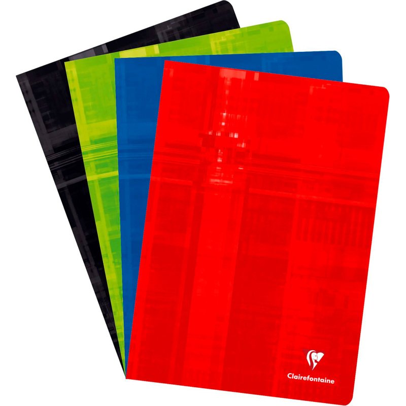 Cahier piqué Clairefontaine A4 80 pages ligné + marge - Assortis