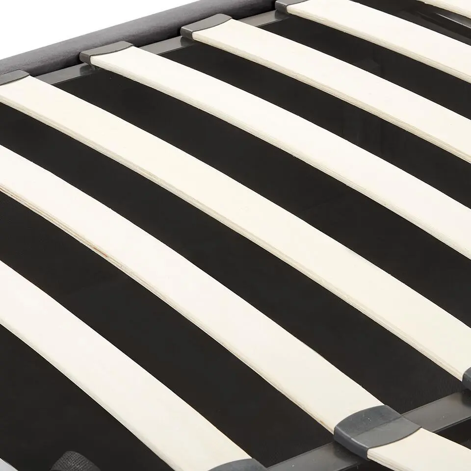 LUBBON - Bed met opbergruimte - Grijs - 160 x 200 cm - Fluweel