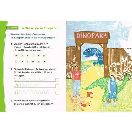 Ravensburger Leserabe Rätselspaß Zauber-Malrätsel zum Lesenlernen: Dinos (Vor-Lesestufe)