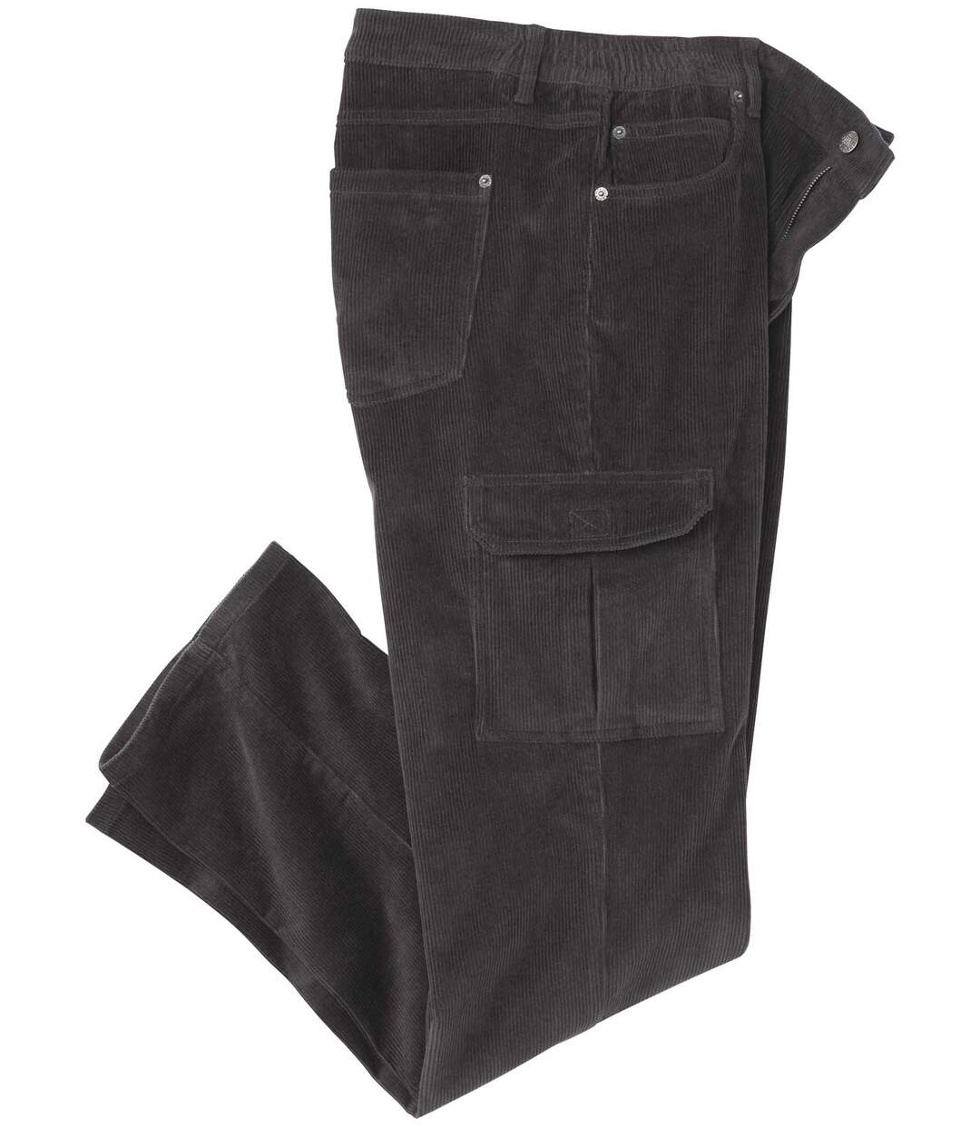 Pantalon Cargo en Velours Côtelé Anthracite