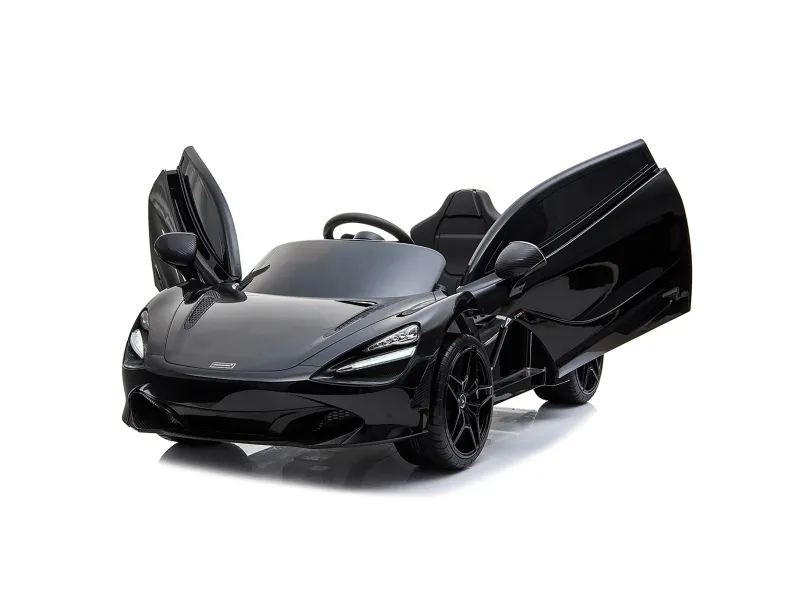Elbil McLaren 720S 12V, med gummihjul og lædersæde, NORDIC PLAY Speed sort (805-759)