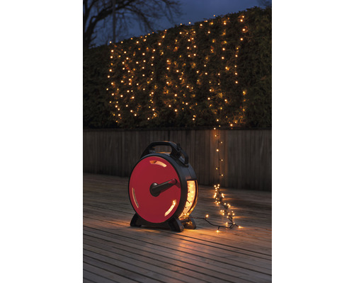 Konstsmide Micro LED-lichtsnoer, 1000 LED's, amberkleurige lichtkleur, inclusief kabelhaspel
