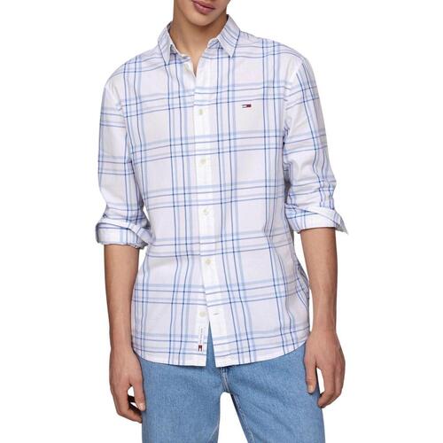 Tommy Jeans - TJM REG POPLIN CHECK SHIRT Blanco