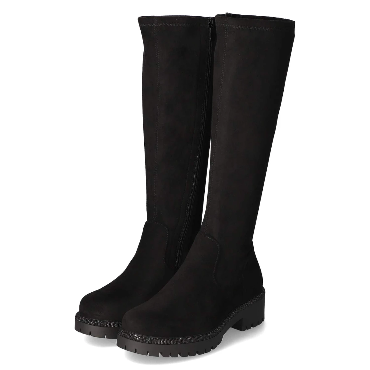 La StradaStiefel - Black micro/ stones