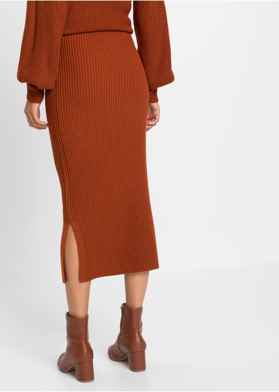 Jupe midi en maille