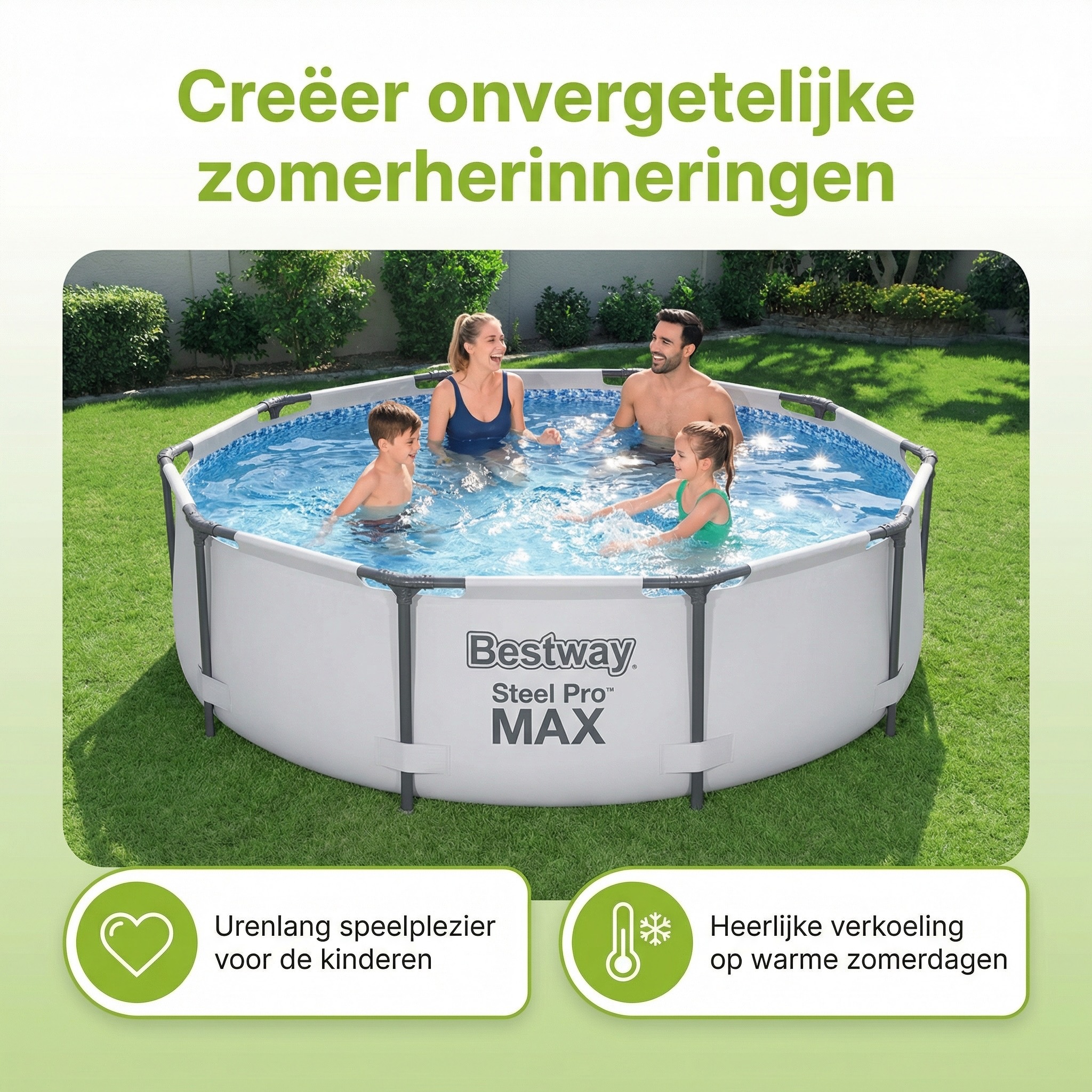 Bestway steel pro max 305x76cm zwembad – 3-delig