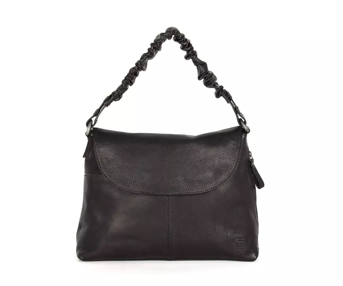 Spikes & Sparrow Kimberly Handtas met Klep Black