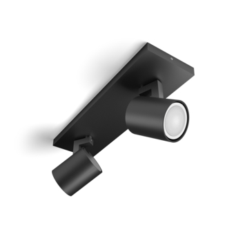 Philips Hue opbouwspot Runner zwart - warm tot koelwit licht 4.2W - 2 spots met dimmer switch