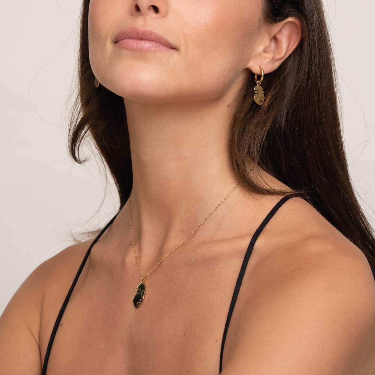 Boucles Visage acier doré or