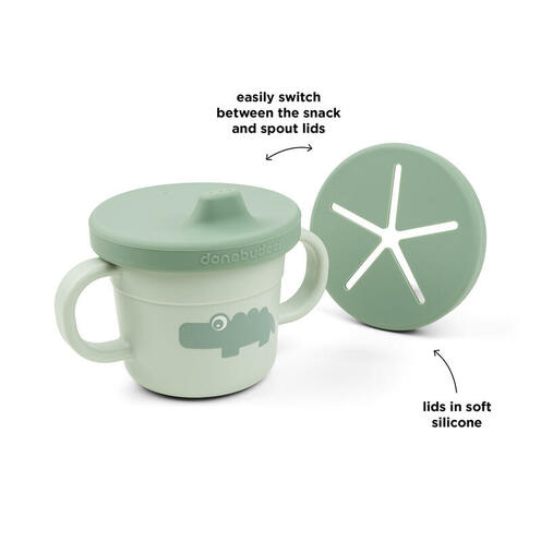 Foodie Tasse d'Apprentissage & Snack Croco Vert - DONE BY DEER